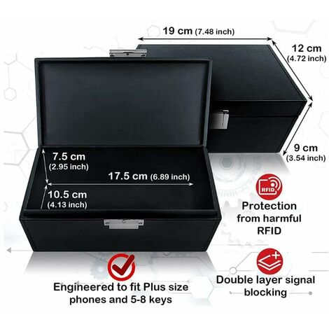 Boîte Faraday extra large pour clés de voiture Cage antivol RFID