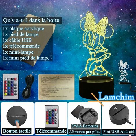 Lampe de Poche - Mickey - 21 cm  Veilleuses et luminaires pour enfant sur  Déco de Héros