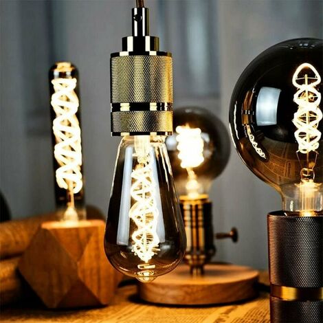 Ampoule LED E27 Vintage Filament Spiralé Céramique, Ampoule E27 Vintage  Dimmable 4W Blanc Chaud, Lumière Douce, Ampoule E27 Vintage Edison Ambre