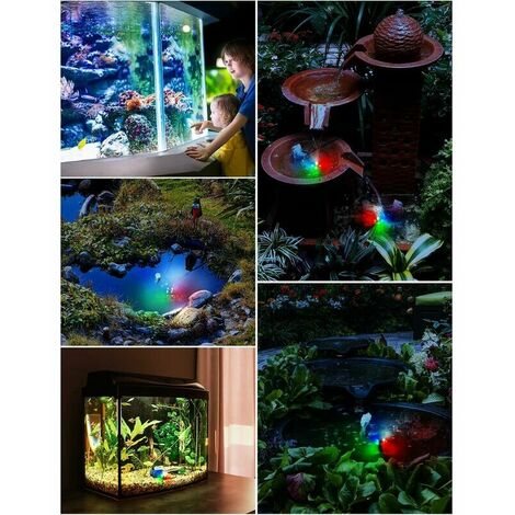 Pompe d'aquarium avec 4 lumières LED multicolores Mini pompe à eau