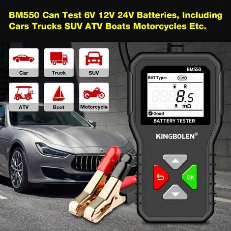 BM550 testeur de batterie de voiture 6V 12V 24V 100-2000 CCA 2Ah-220Ah  système de batterie détecter - Équipement auto