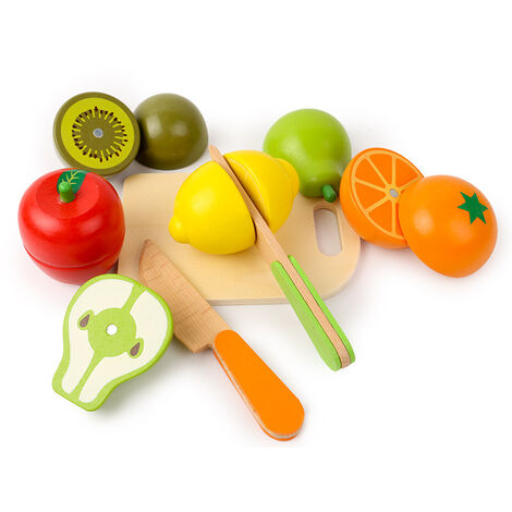 Jouets en bois Jeu de simulation alimentaire pour enfants Cuisine, jeu de  rôle Jouets éducatifs magnétiques sur les fruits et légumes Fruchtschnitt