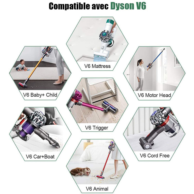 vhbw Li-Ion batterie 1500mAh (21.6V) pour aspirateur Dyson DC62, DC72, V6,  V6 Animal Pro, V6 Flexi, V6 Fluffy, V6 Toral Clean remplace 965874-02.