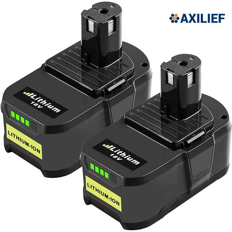 Axilief – Batterie de remplacement 2X 18V 5500mAh – Technologie Lithium-Ion – Indicateurs LED pour gestion énergie – Compatible Ryobi One+ (1/4)