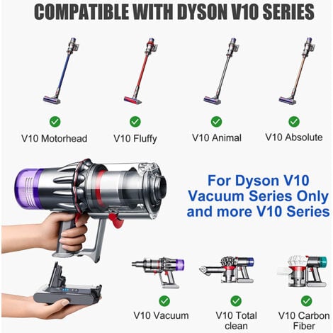 25.2V 5000mAh Batterie pour Dyson V10 SV12 V10 Motorhead V10 Fluffy V10 Total Clean