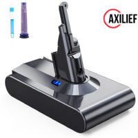 Axilief – Batterie Lithium-ion 6.0Ah 21.6V pour aspirateur Dyson V8 – Performance optimale – Compatible avec modèles V8 et SV10 – Chargeur mural inclus