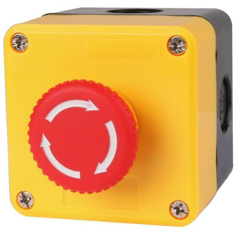 Bouton d''arrêt d''urgence coup de poing，Un bouton d'arrêt d'urgence + capot de protection transparent