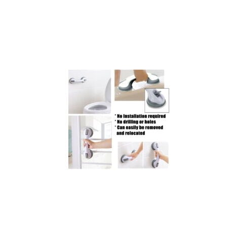 2x Poignées de Douche à Ventouse -enPlastique -Sans Pergage - Poignée deBaignoire Murale, Barres d'appui de Sallede Bain Antidérapante, Poignée de SécuritéPortable pour Enfants Personnes agées