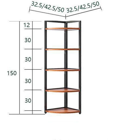 etagere de rangement d'angle en fer a 3niveaux triangulaire pour