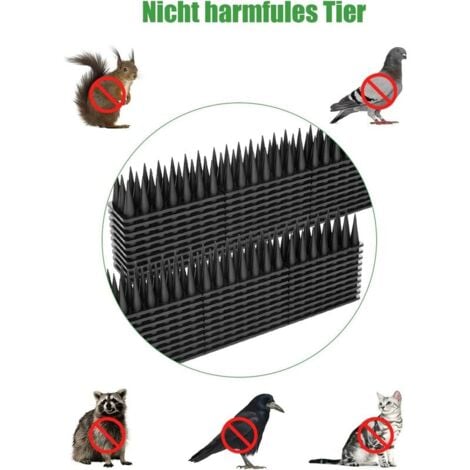 Pics Anti Pigeon en Plastique, Pique Anti Pigeons pour Balcon, Pic Anti Oiseaux Installer Clôturesappuis de Fenêtre, Empêchent Pigeons, Corbeaux, Chats de Un Atterrissage(15PCS) (Noir)