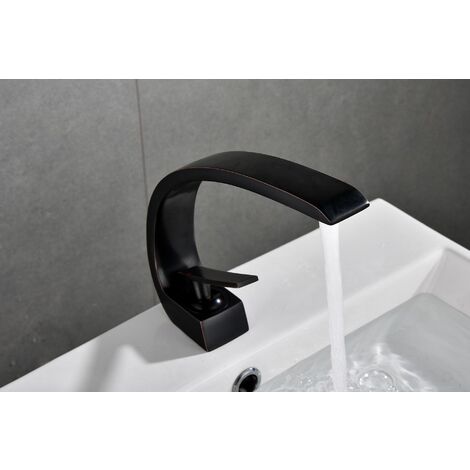 Robinet De Lavabo, Robinet De Salle De Bain, Robinet En Laiton Chaud Et Froid, Gris Bronze