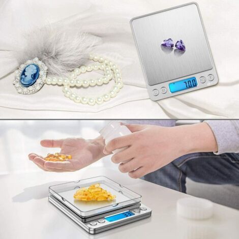 Balance De Précision Numérique 500g/0.01g - Écran LCD Rétroéclairé - 9 Unités De Mesure - Pour Cuisine, Bijoux, Café