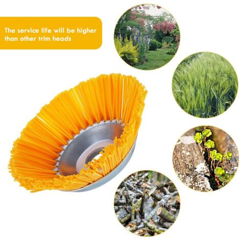 Brosse à mauvaises herbes en nylon - Brosse ronde universelle pour débroussailleuse - Outils de jardin durables - 200 mm x 25,4 mm