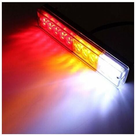 2PCS 12V Feux de Remorque LED,Universel LED Feux Arrière 20LED Feux de Recul Freinage Clignotant Eclairage Phare Arrière pour Remorque Camion Tracteur Caravane Bus Camping