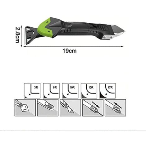 Lisseur Joint Silicone, Nouvelle Mise à Niveau grattoir d'angle de Colle de Verre de calfeutrage, grattoir de coulis d'outil de Finition de Mastic de Silicone 11 Pièces Set