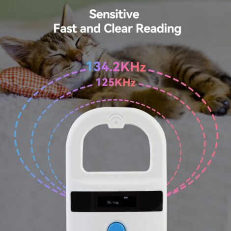 Lecteur D'identification d'animal De Compagnie, Affichage D'étiquette d'animal De Compagnie De Scanner D'identification De Puce d'animal Rechargeable Lecteur Portable RFID EMID pour Animaux