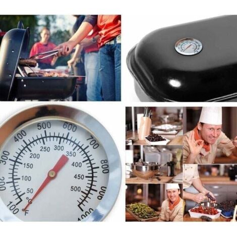 Thermomètre de cuisson analogique résistant à la chaleur pour barbecue, fours, fumeurs, fumeurs. 10°C - 500°C