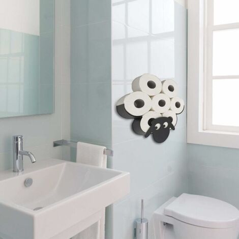 Porte-Rouleau de Papier Toilette Animal Porte-Papier Toilette Joli Animal Support Mural Chambre Porte-Rouleau de Toilette Cuisine Salle de Bain Accessoires mouton