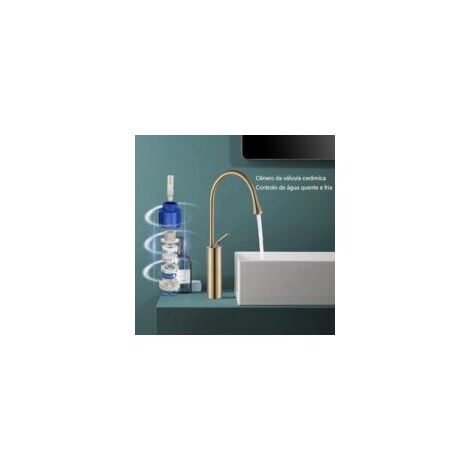 Robinet Mitigeur Monocommande Haut Or en Pour Lavabo Salle de Bain