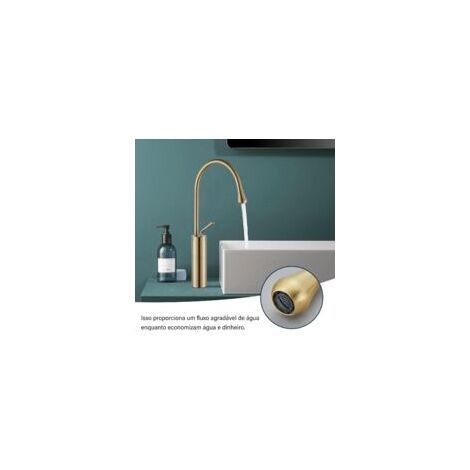 Robinet Mitigeur Monocommande Haut Or en Pour Lavabo Salle de Bain