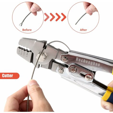 Pince à Sertir Pour Câble Métallique - Compatible Câbles Acier Inoxydable 3/64", 5/64", 1/16" - Modèle Bleu Avec étui