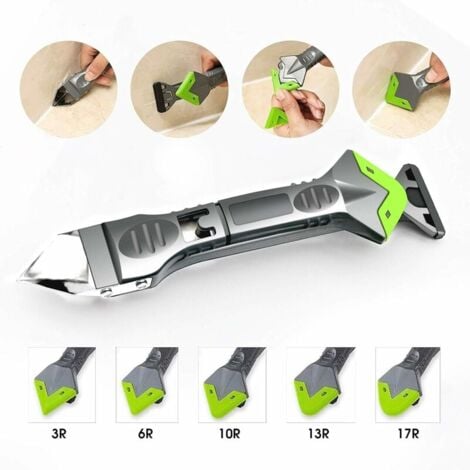 [JAMAIS UTILISÉ]Lisseur Joint Silicone, Nouvelle Mise à Niveau grattoir d'angle de Colle de Verre de calfeutrage, grattoir de coulis d'outil de Finition de Mastic de Silicone 11 Pièces Set