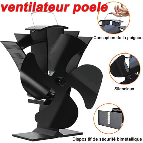 Acheter Ventilateur de poêle à chaleur à 4 pales, ventilateur écologique  Ultra silencieux pour cheminée à bois pour une chaleur efficace