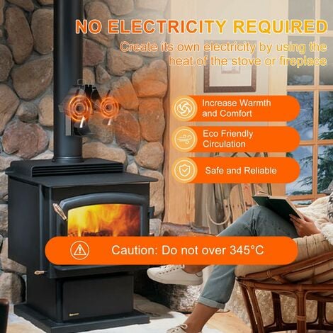 5 lames Feu Économie d'énergie thermique Eco Ventilateur de remplacement de  poêle à bois Ventilateur pour cheminée à chaleur Ventilateur à bois