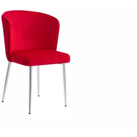 Lot de 4 chaises moderne DIANA chrome velours Fushia (1/3)