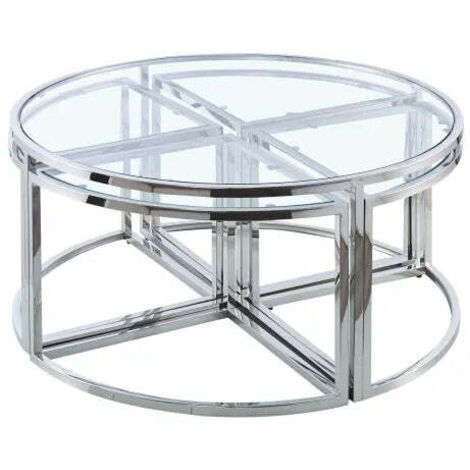 Table basse ELVE chrome Transparent 90x45 cm (1/5)