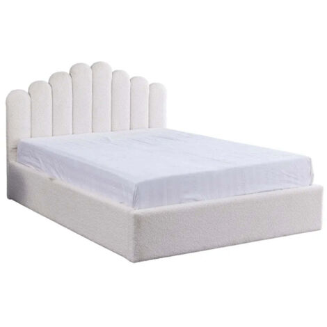 Homy France – Lit coffre 160x200 cm – Sommier à lattes en bois – Revêtement doudou bouclé – Espace de rangement pratique (1/5)