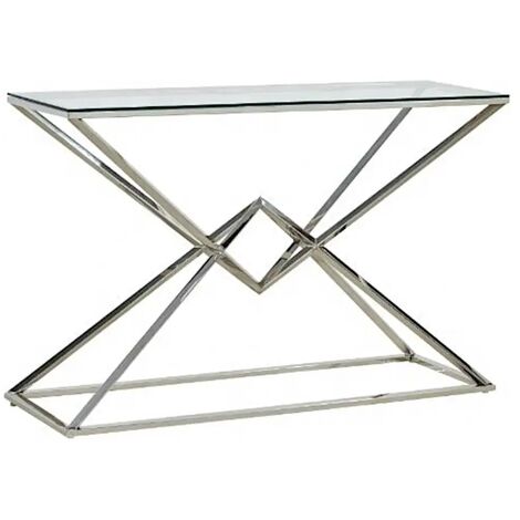 Table Console PYRAMID Chrome verreTransparent 120x40x78 cm (1/3)