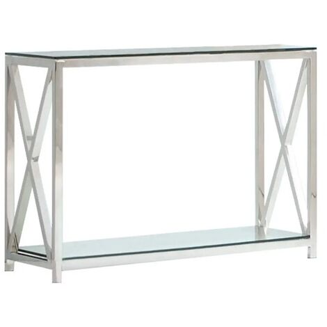 Table console KENSY Chrome Verre transparent 120x40x78 cm (1/3)
