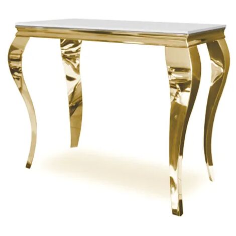 Console Baroque Gold verre Blanc 110x50x85 cm