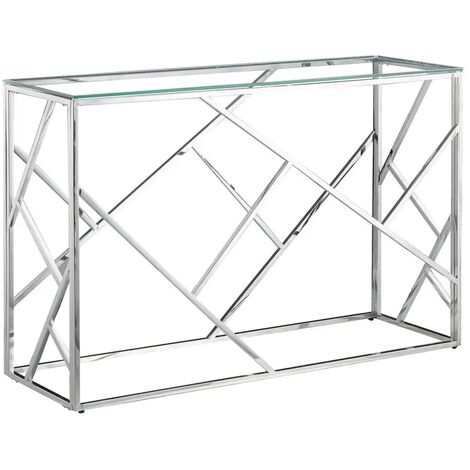 Console GEOMAG Inox verre Transparent 120x40x78 cm