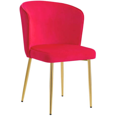Lot de 4 chaises moderne DIANA gold velours fushia (1/5)