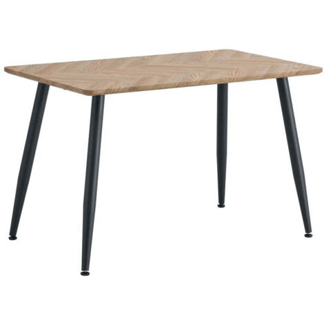 Table à Manger Industrielle Bois Effet Chêne & Métal Noir – 120×70 cm – AMMO (1/5)