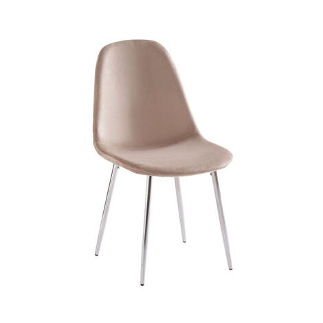 CHAISE SCANDINAVE CHROME TAUPE X4 PCS