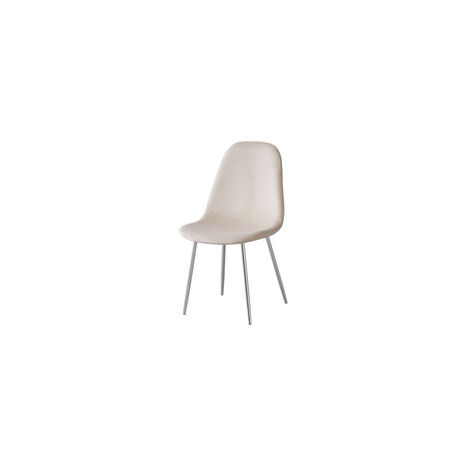 CHAISE SCANDINAVE CHROME BEIGE X4 PCS