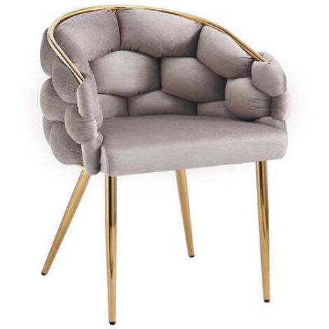 Lot de 2 chaises BALLON pieds Gold - Taupe (1/2)