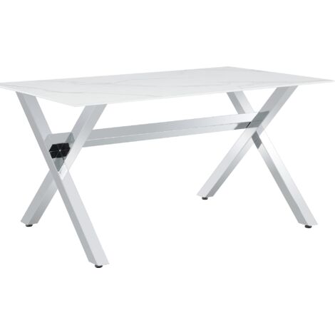 Table à Manger IXE – 180 cm – Chrome XXL & Plateau Verre Trempé (1/4)