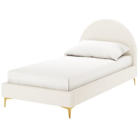 Lit enfant 90x190 cm laine bouclée blanc une place BOUDOIR (1/5)