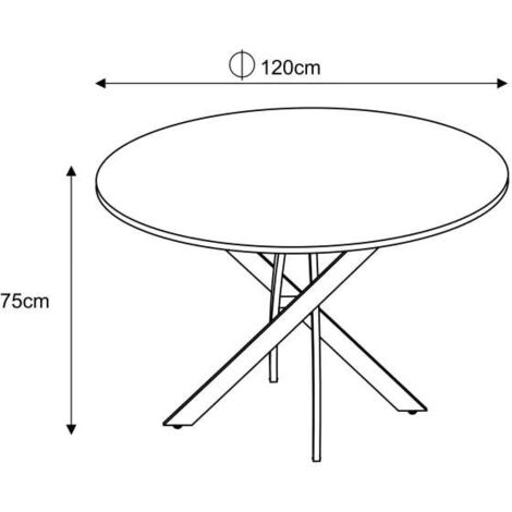 Table a manger ronde JESSICA Gold XXL 120 cm 4 couverts effet marbré gris