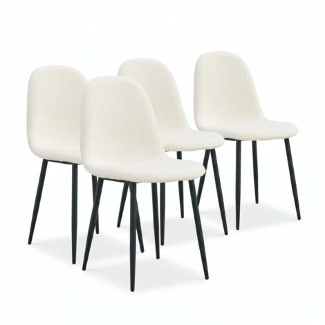 Lot de 4 scandinaves doudou molletonné pied noir 43,5x40x87cm (1/5)