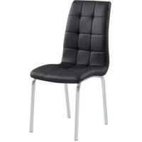 Lot de 6 chaises EMMA simili cuir Noir