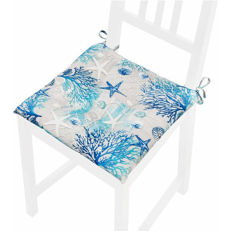 Coussin Pour Chaise Doux Universel Lacets De Fixation Lavable Housses De Chaise Coccinelles Bleu 84532112