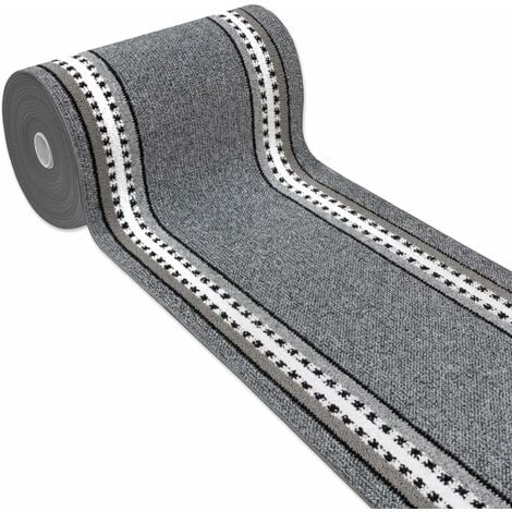 Tapis de Cuisine Coureur Bordé Absorbant Antidérapant Lavable En Différentes Tailles Gris - 57x230 cm