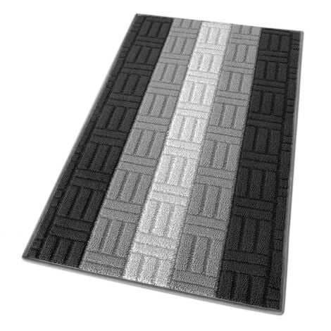 Tapis de Cuisine Tissage 3D Bordé Absorbant Antidérapant En Différentes Tailles Gris - 50x115 cm