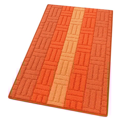 Tapis de Cuisine Tissage 3D Bordé Absorbant Antidérapant En Différentes Tailles Orange - 57x40 cm