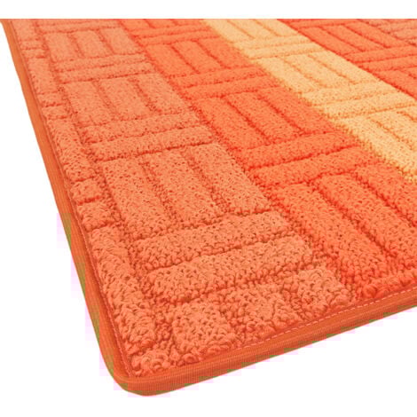 Tapis de Cuisine Tissage 3D Bordé Absorbant Antidérapant En Différentes Tailles Orange - 57x40 cm